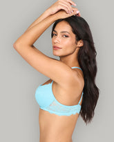 LA SENZA BS PUSH UP PLUNGE AO MONTREAL LACE CORE BRA BLUE / 34B
